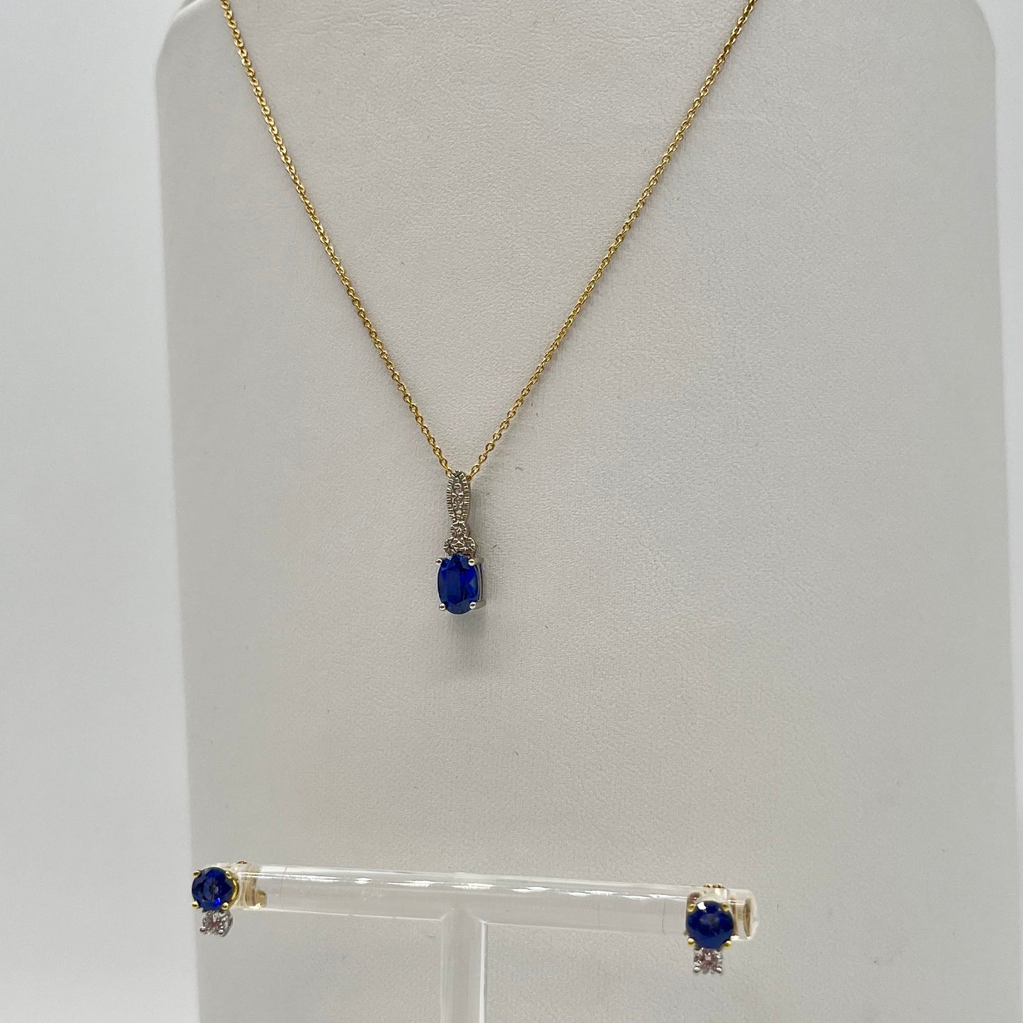 Sapphire & Diamond Set Two-Tone Gold, 2.35 CTW 14K