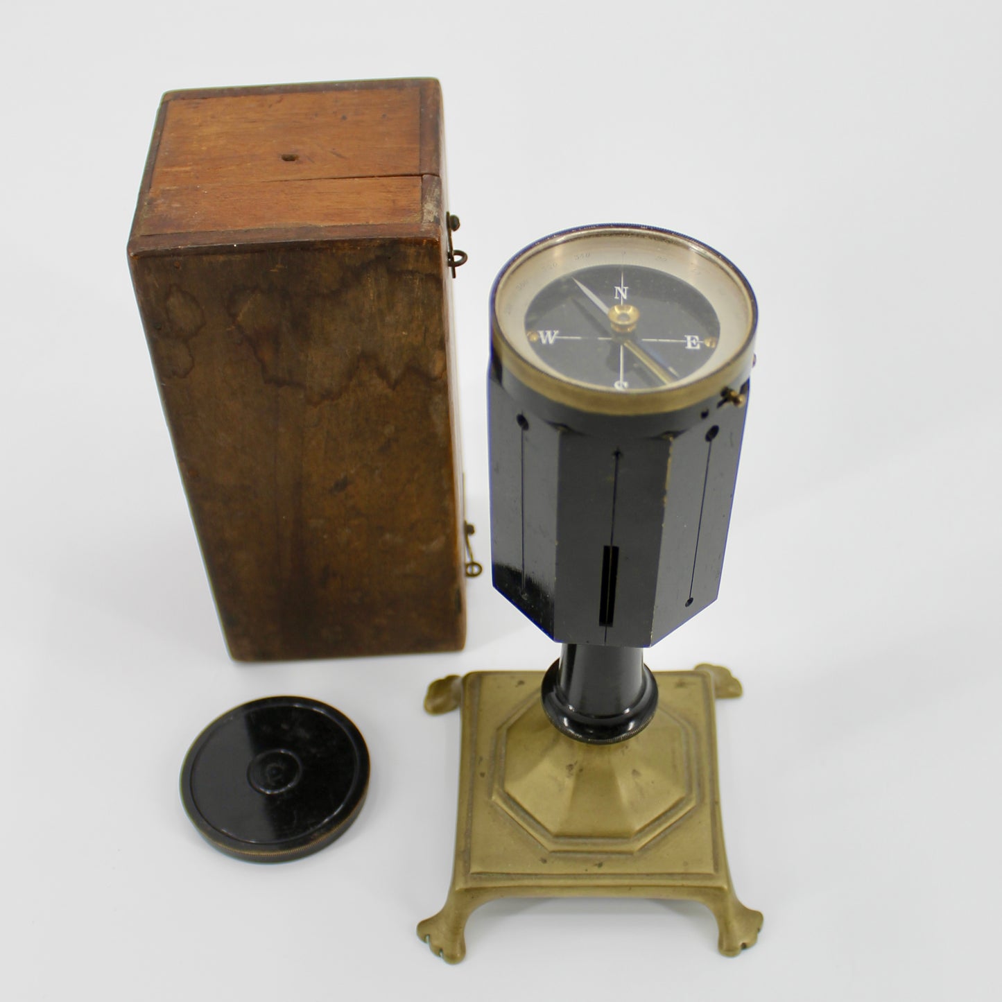Antique Equerre Surveyors Cross Staff- Boxed Set