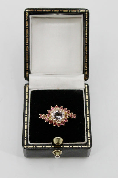 Morganite & Pink Sapphire Ring, 2.23 Carats 14K Gold