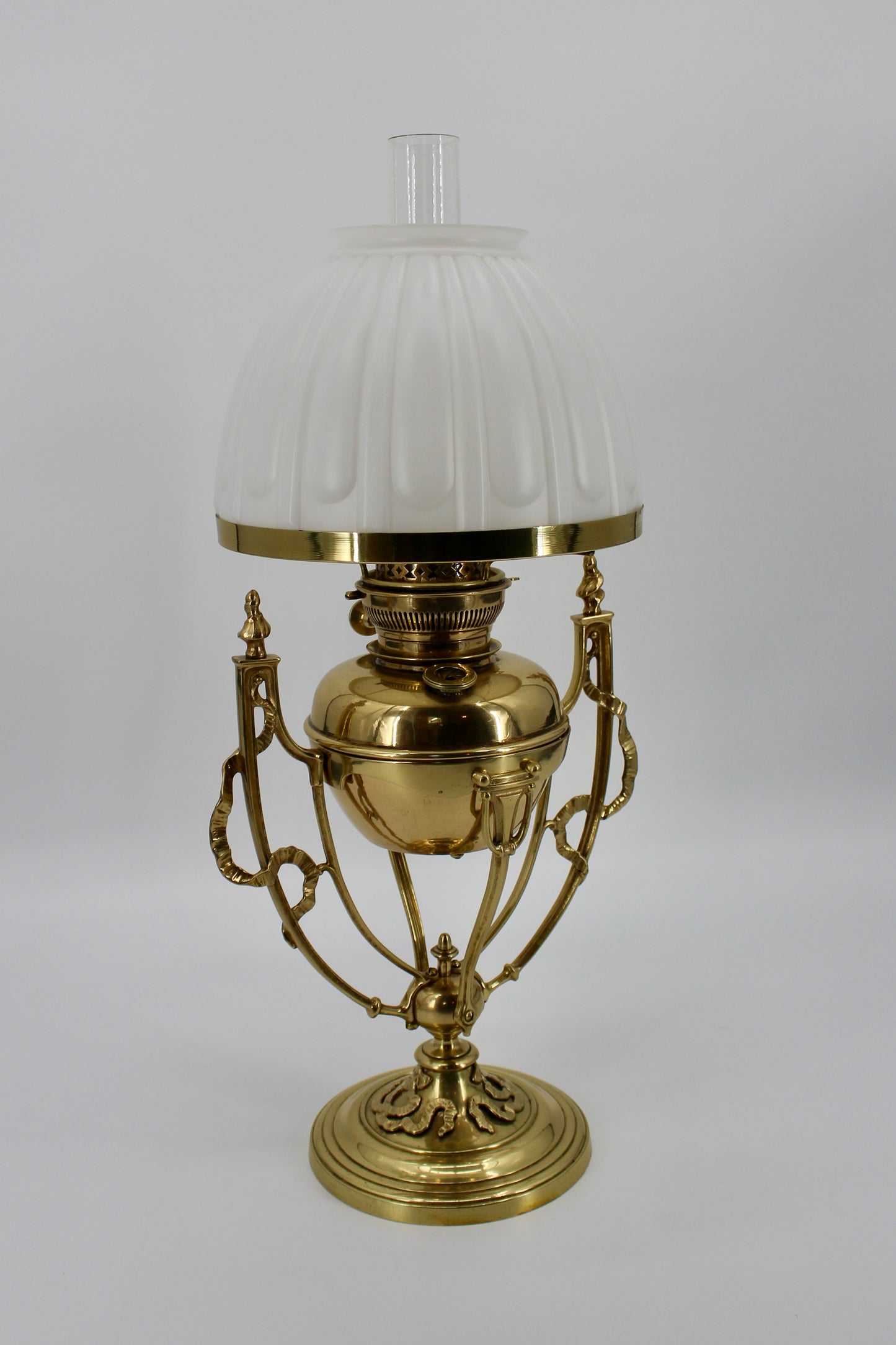 Rare 1860's Ornate Brass Morris Patent Lamp by Hinks & Son