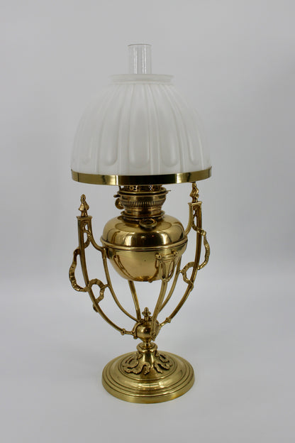 Rare 1860's Ornate Brass Morris Patent Lamp by Hinks & Son