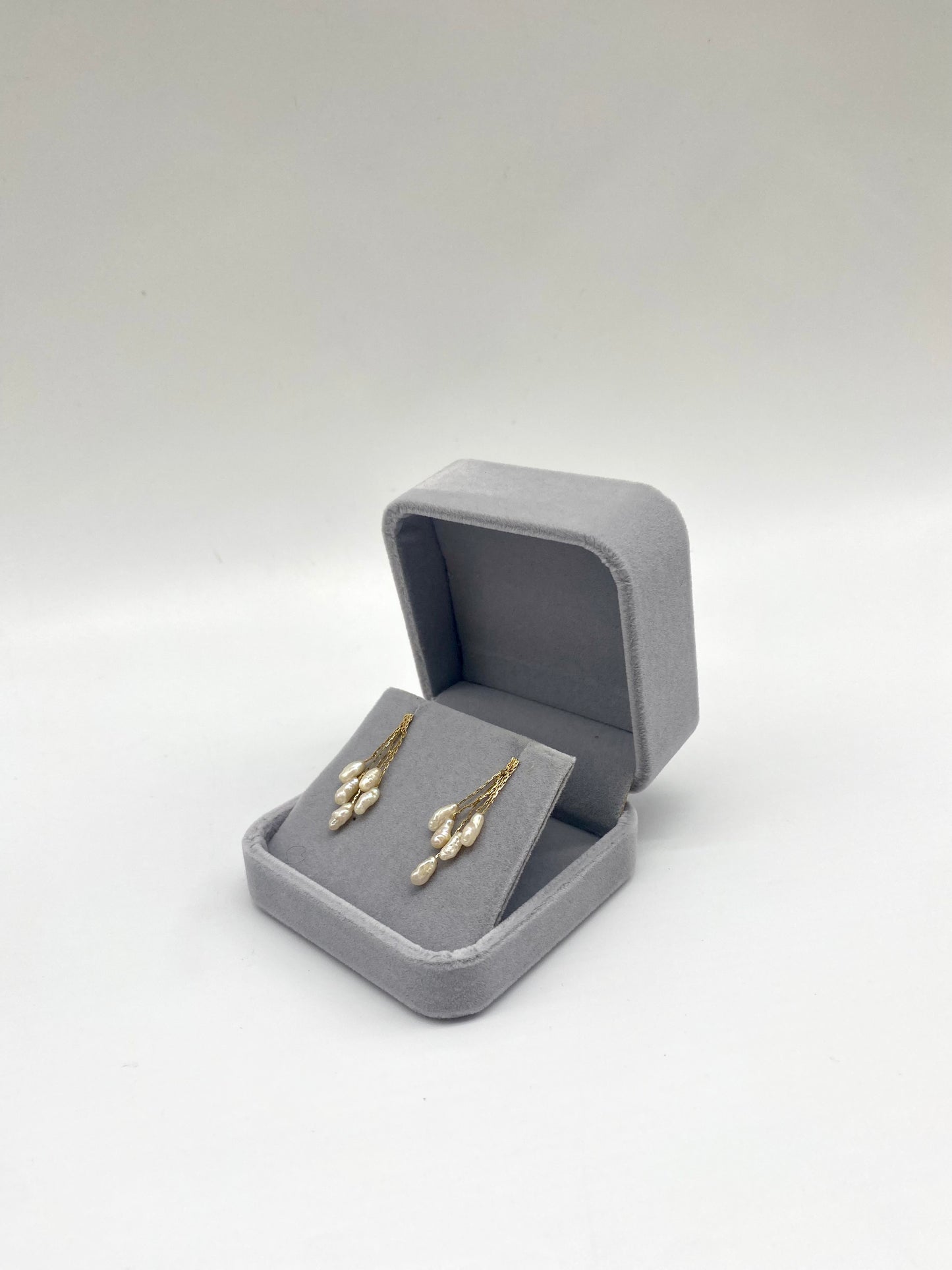 Baroque Pearl Cluster Drop Earrings, 3.75mm 14K Gold