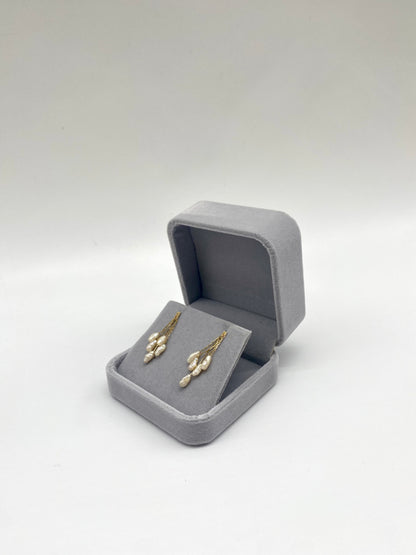 Baroque Pearl Cluster Drop Earrings, 3.75mm 14K Gold