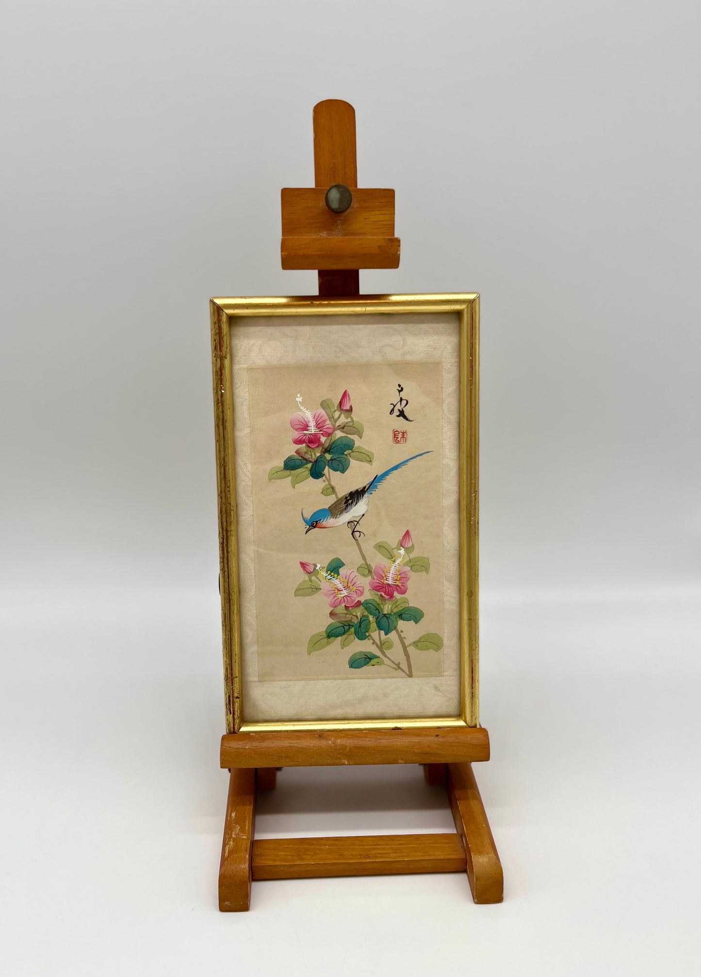 1930's Chinese Hand-painted Silk Birds (Framed Set of 3)