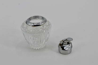 Antique Sterling Silver & Cut-Crystal Lighter