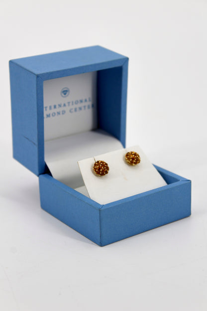 Citrine Cluster Stud Earrings, 1 CTW 18K Gold