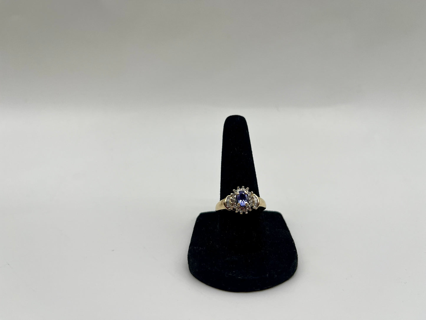 Antique Tanzanite & Diamond Ring, 1 CTW 10K Gold