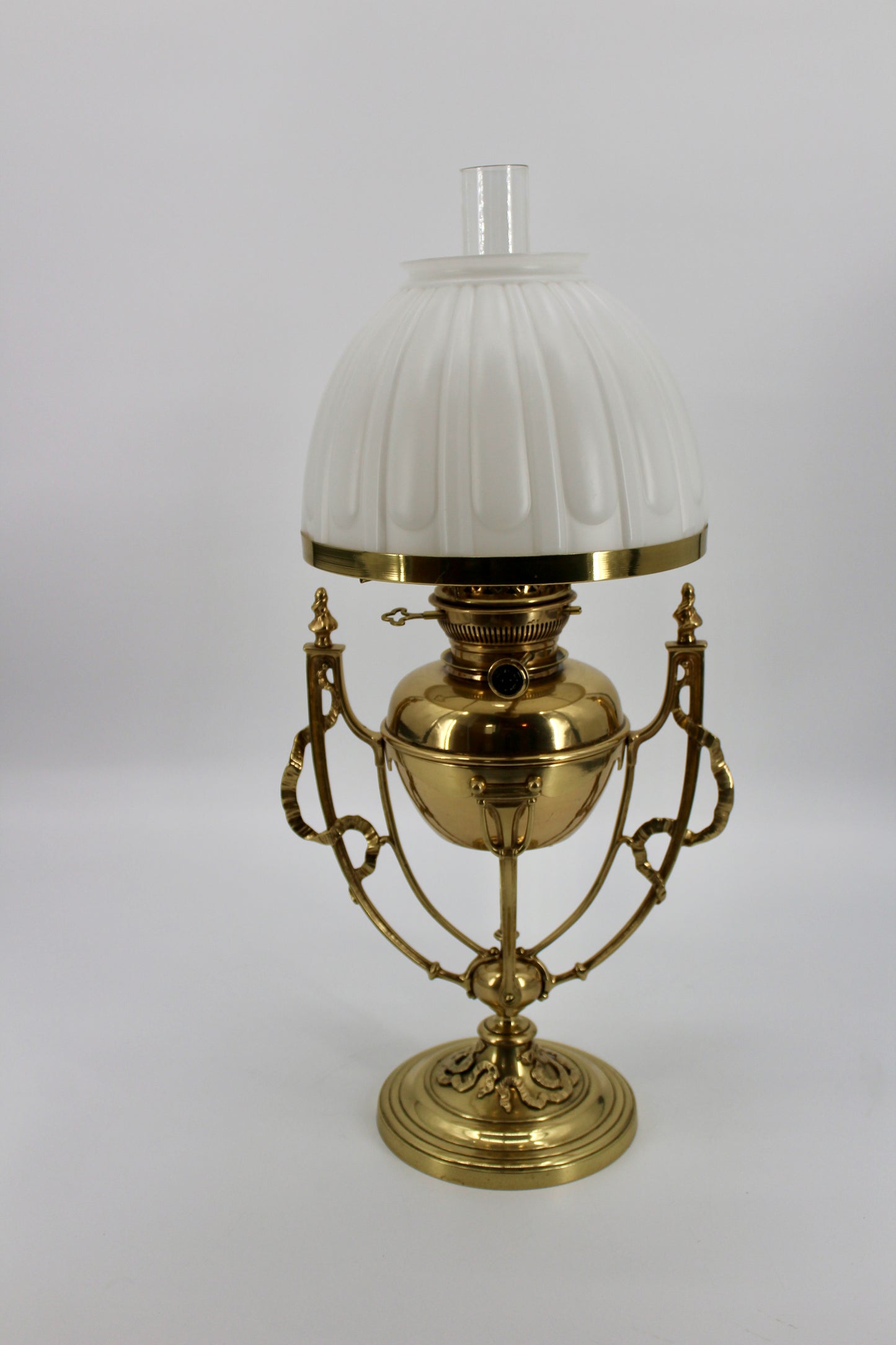 Rare 1860's Ornate Brass Morris Patent Lamp by Hinks & Son