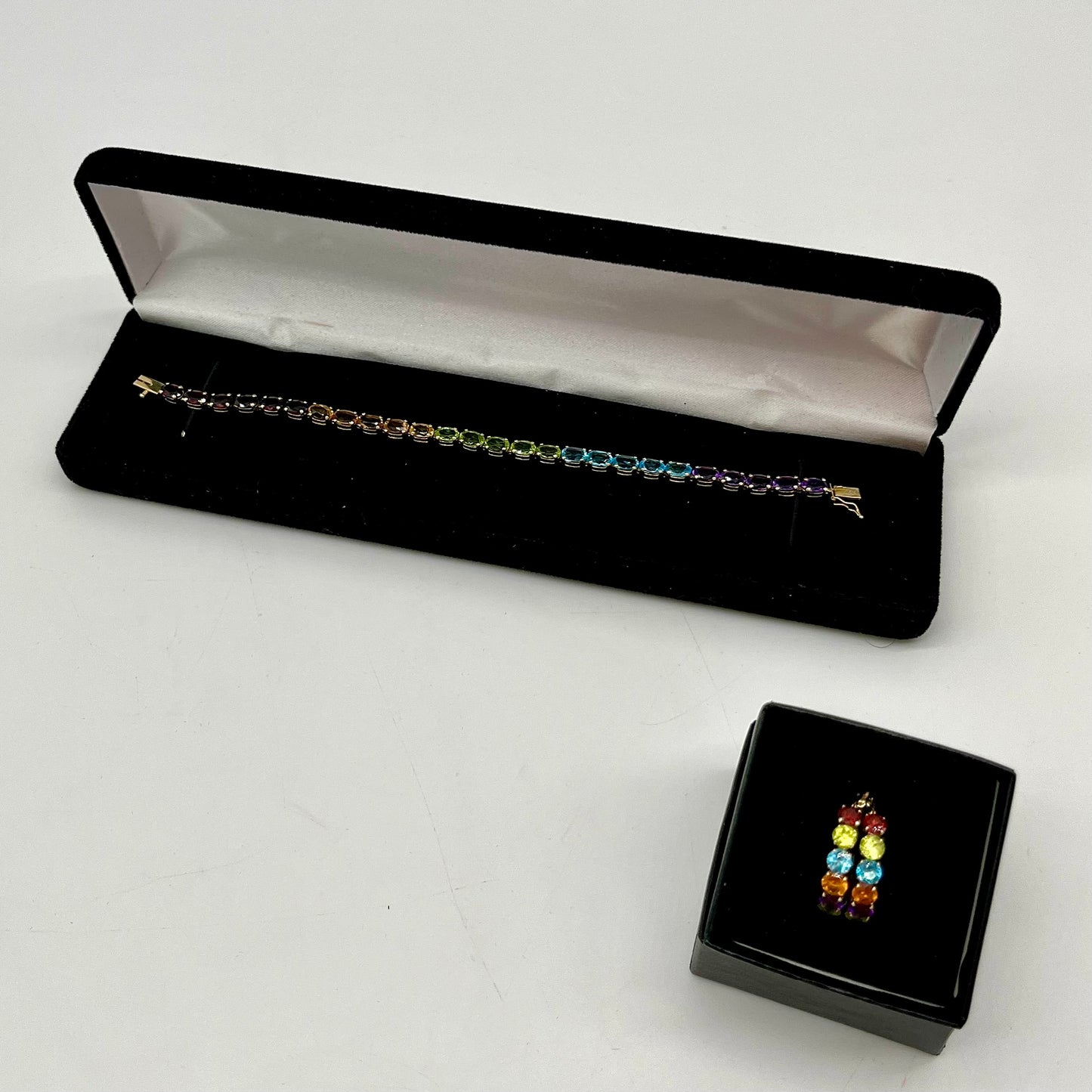 Precious Gemstone 'Rainbow' Tennis Bracelet, 6.75 CTW 14K Gold