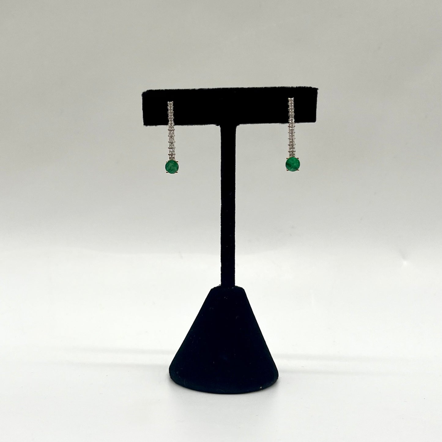 Emerald & Diamond Drop Earrings, 1.01 CTW 14K Gold