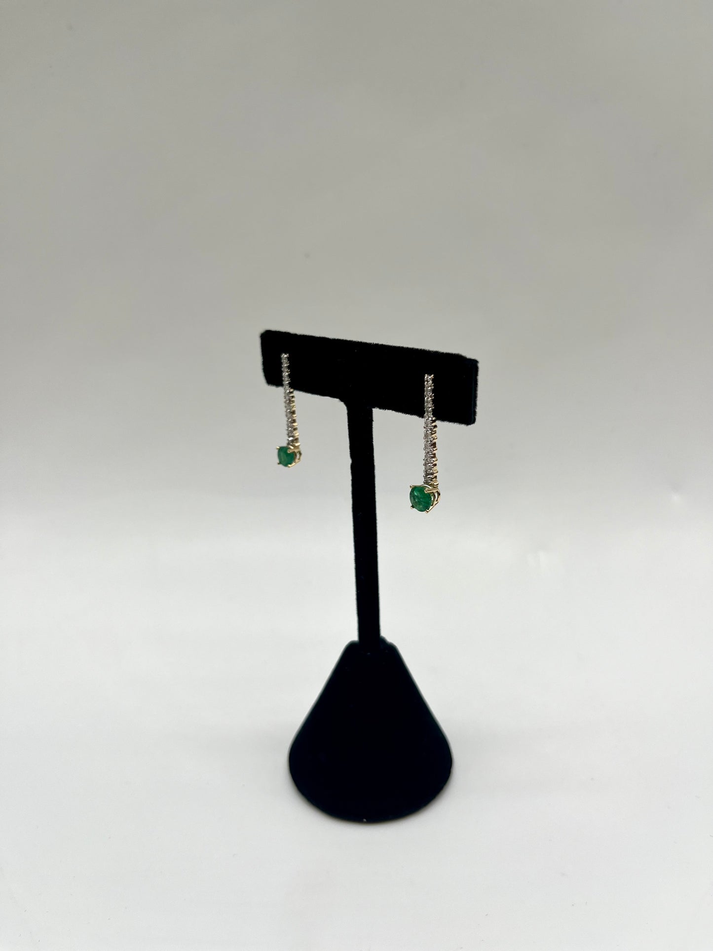 Emerald & Diamond Drop Earrings, 1.01 CTW 14K Gold