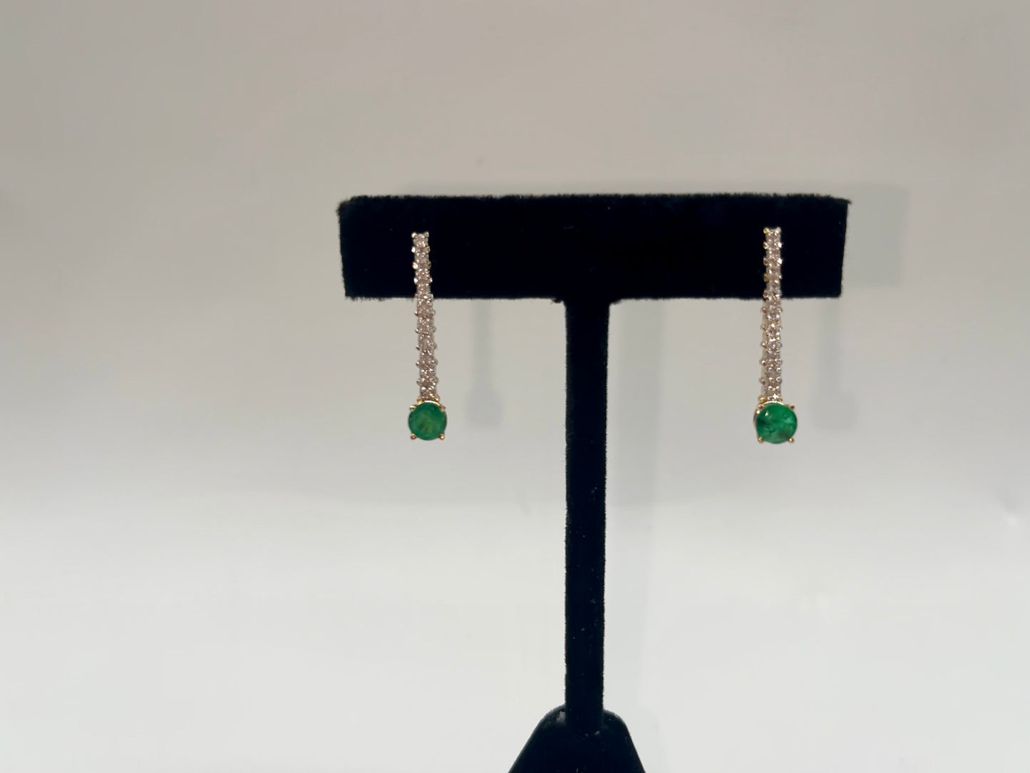 Emerald & Diamond Drop Earrings, 1.01 CTW 14K Gold