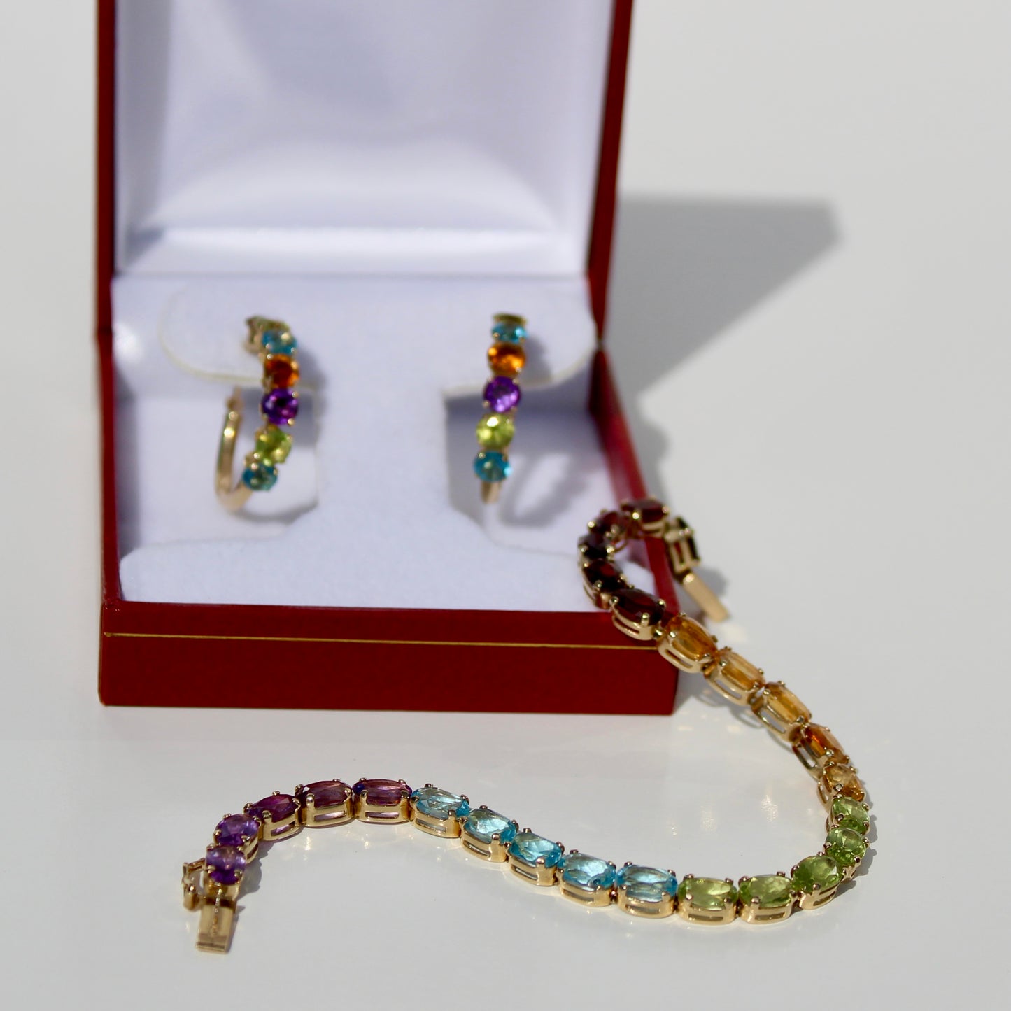 Precious Gemstone ‘Rainbow’ Set, 10 Carats 14K Gold