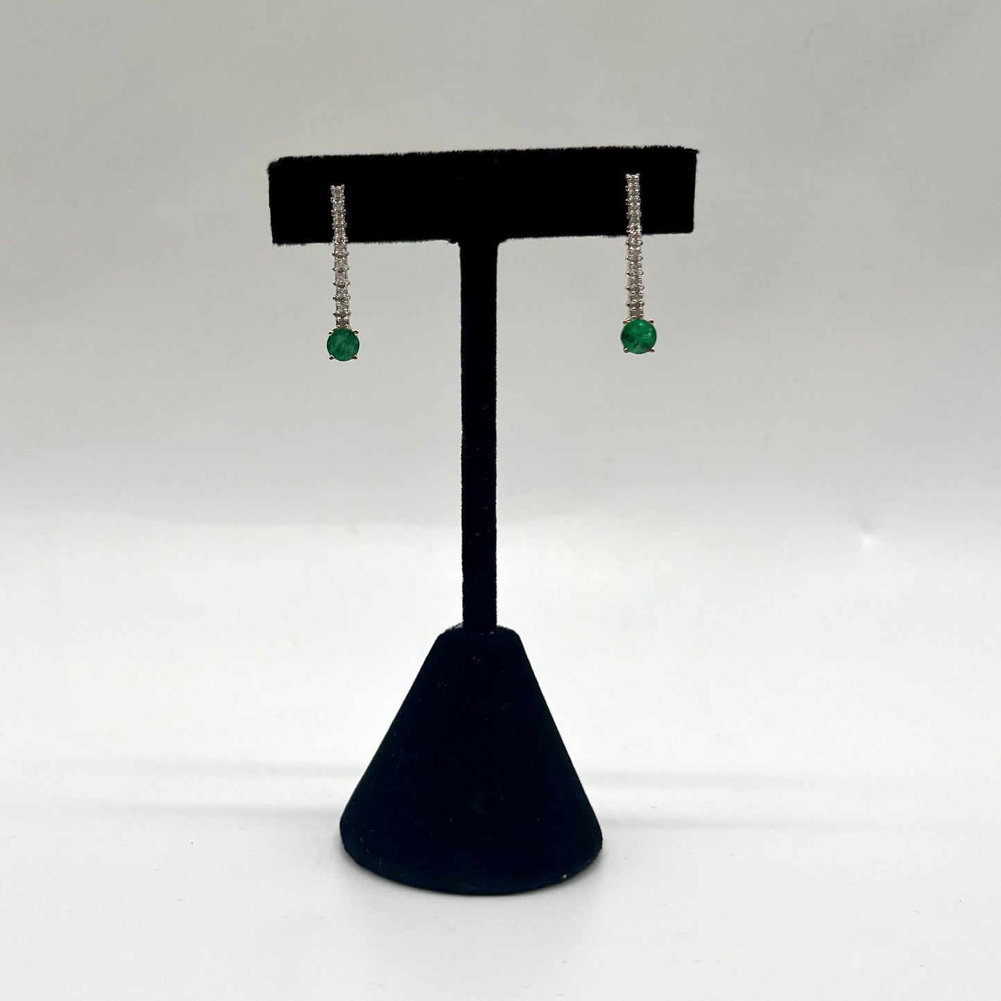 Emerald & Diamond Drop Earrings, 1.01 CTW 14K Gold