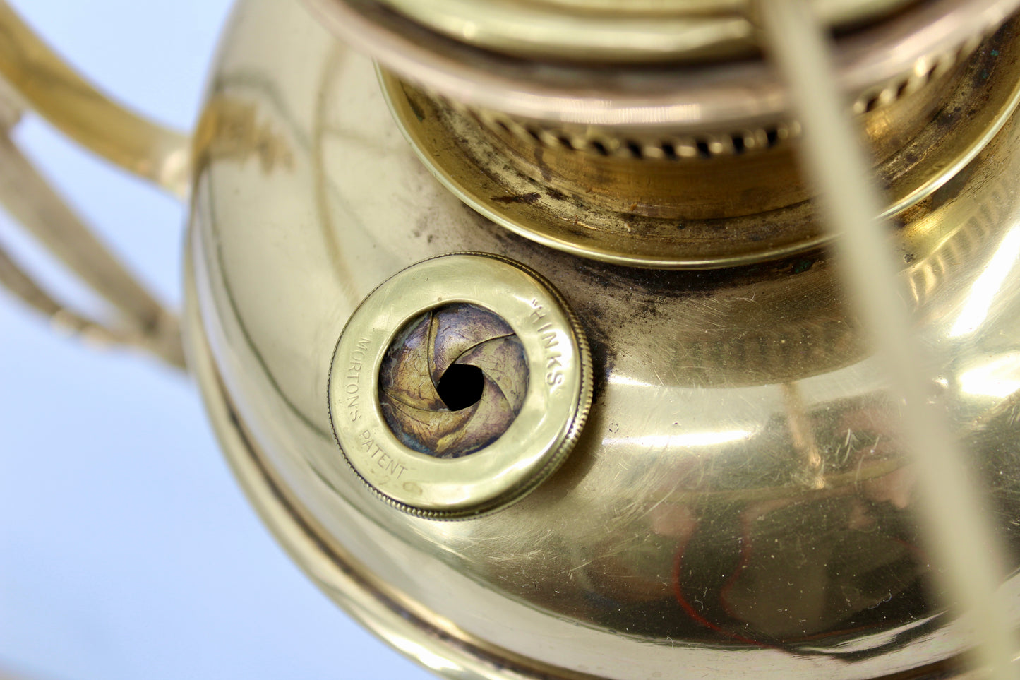 Rare 1860's Ornate Brass Morris Patent Lamp by Hinks & Son