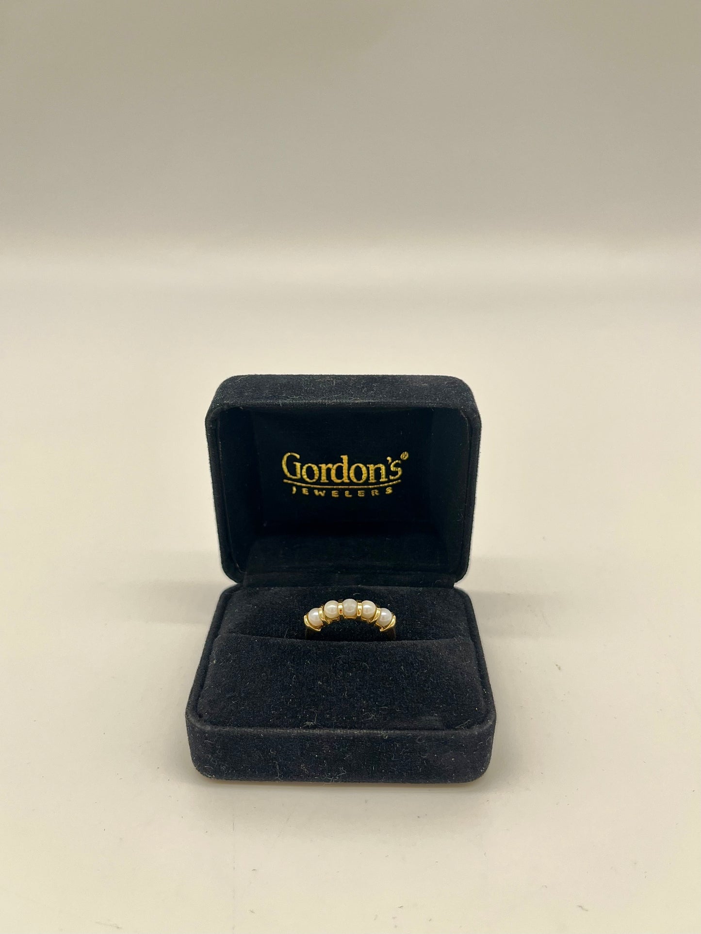 1920's Band of Pearls Ring, 1.06 CTW 9K Gold