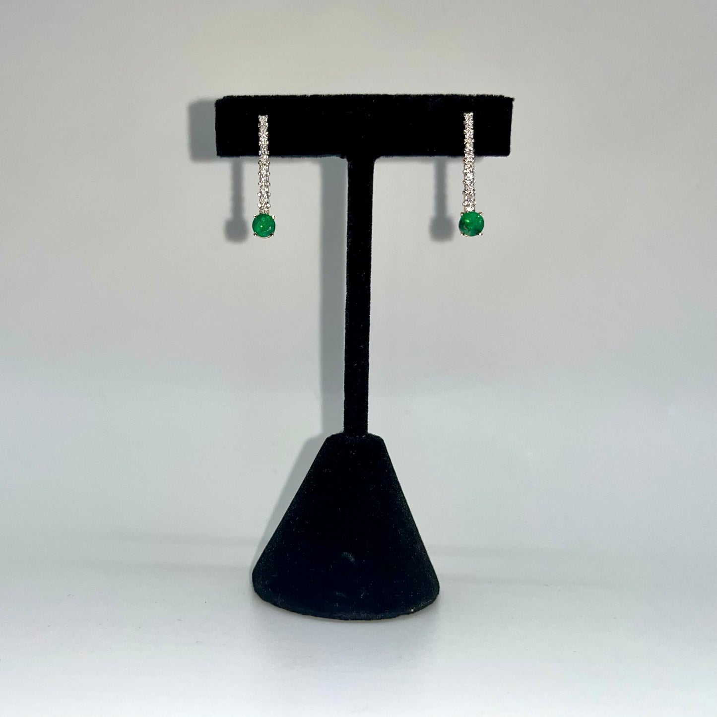 Emerald & Diamond Drop Earrings, 1.01 CTW 14K Gold