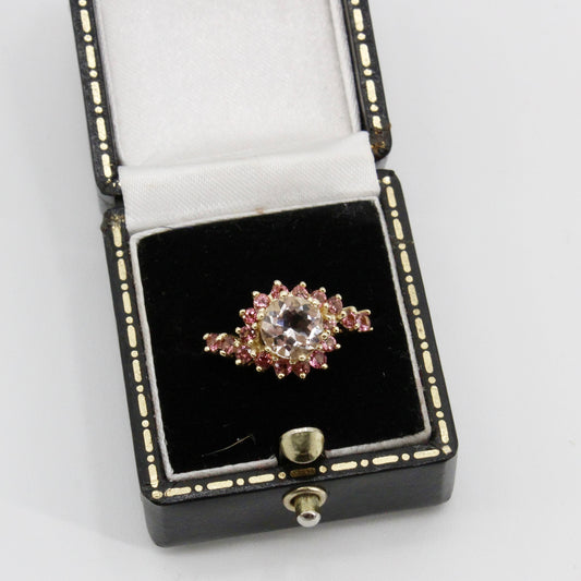 Morganite & Pink Sapphire Ring, 2.23 Carats 14K Gold