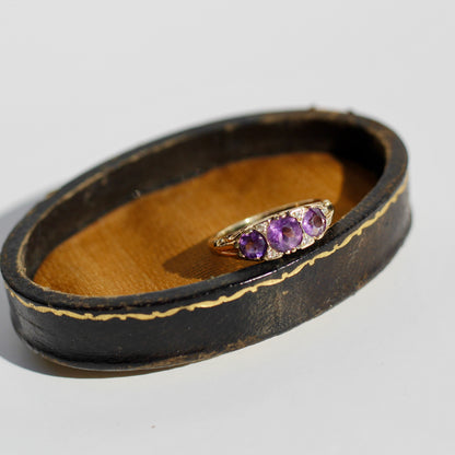 Amethyst & Diamond Ring, 1 Carat 14K Gold