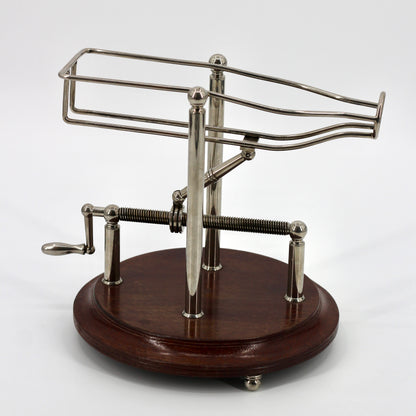Antique Adjustable Cradle Silver & Wood Wine Decanter- Professionally Restored