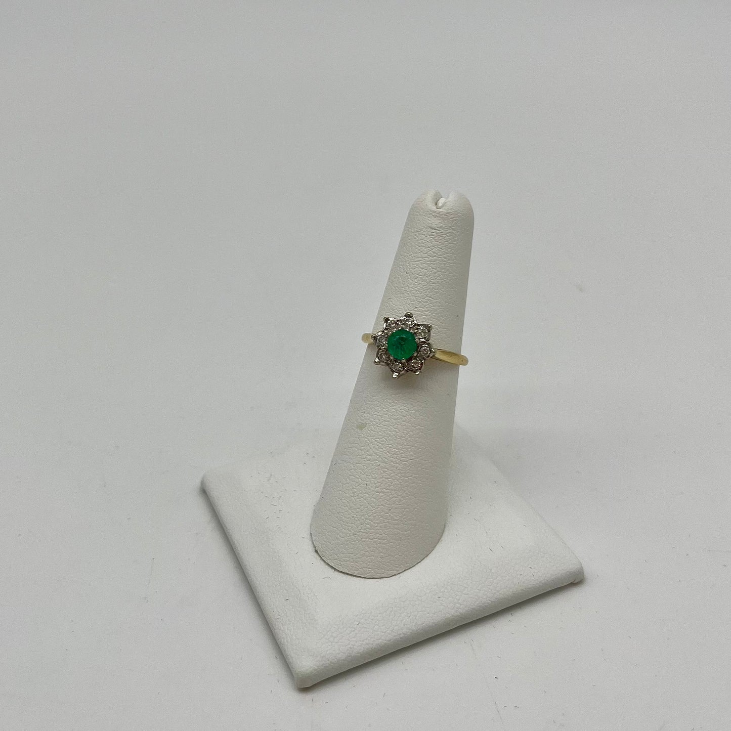 Emerald & Diamond Floral Cocktail Ring, 0.75 CTW 18K Gold/Platinum