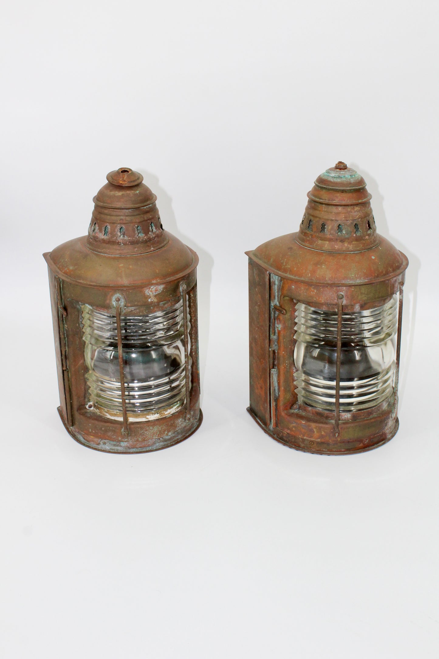 Copper Perko De-Lite Ship's Lantern-Early Pair