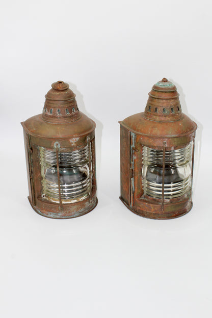 Copper Perko De-Lite Ship's Lantern-Early Pair