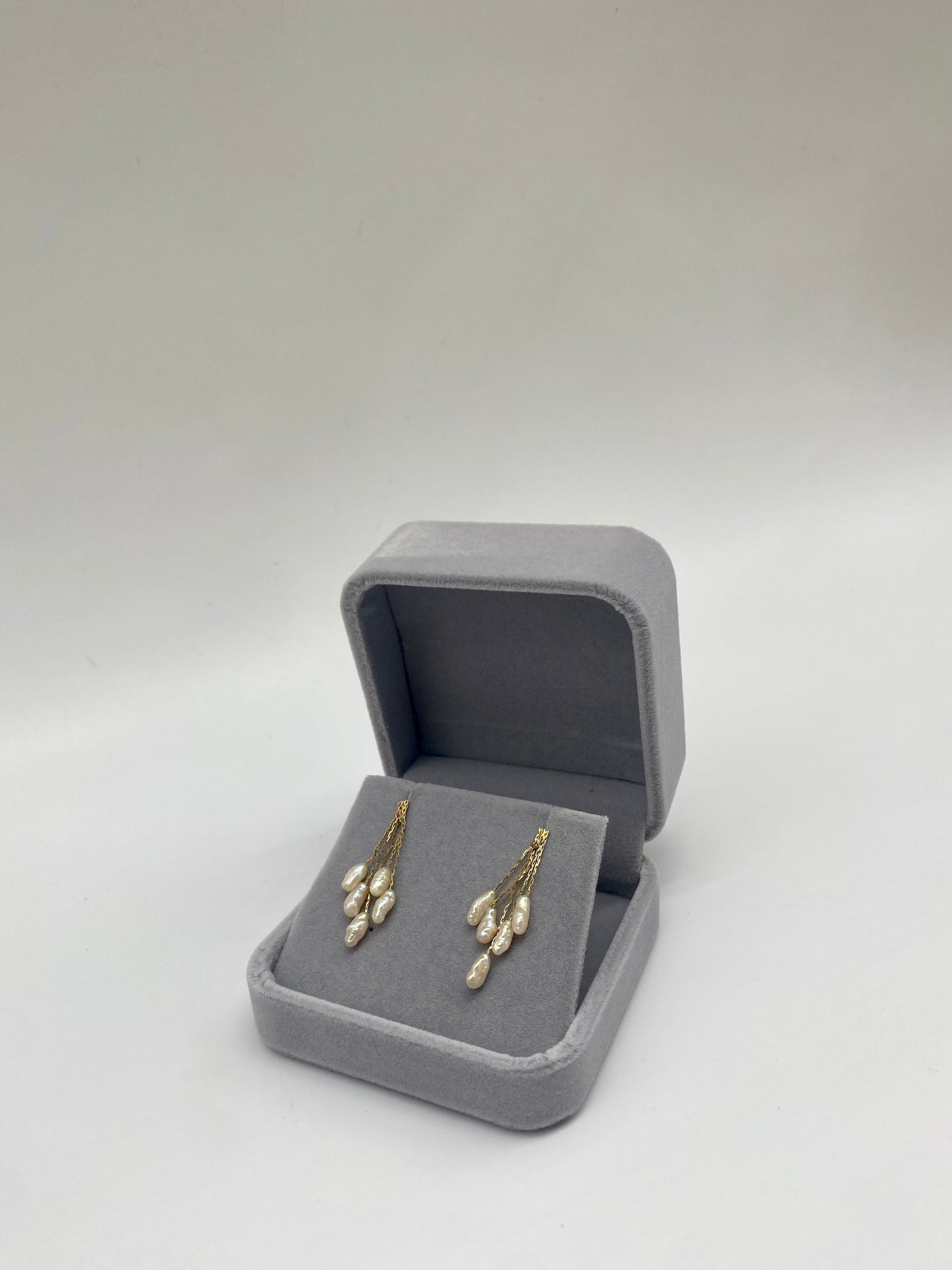 Baroque Pearl Cluster Drop Earrings, 3.75mm 14K Gold