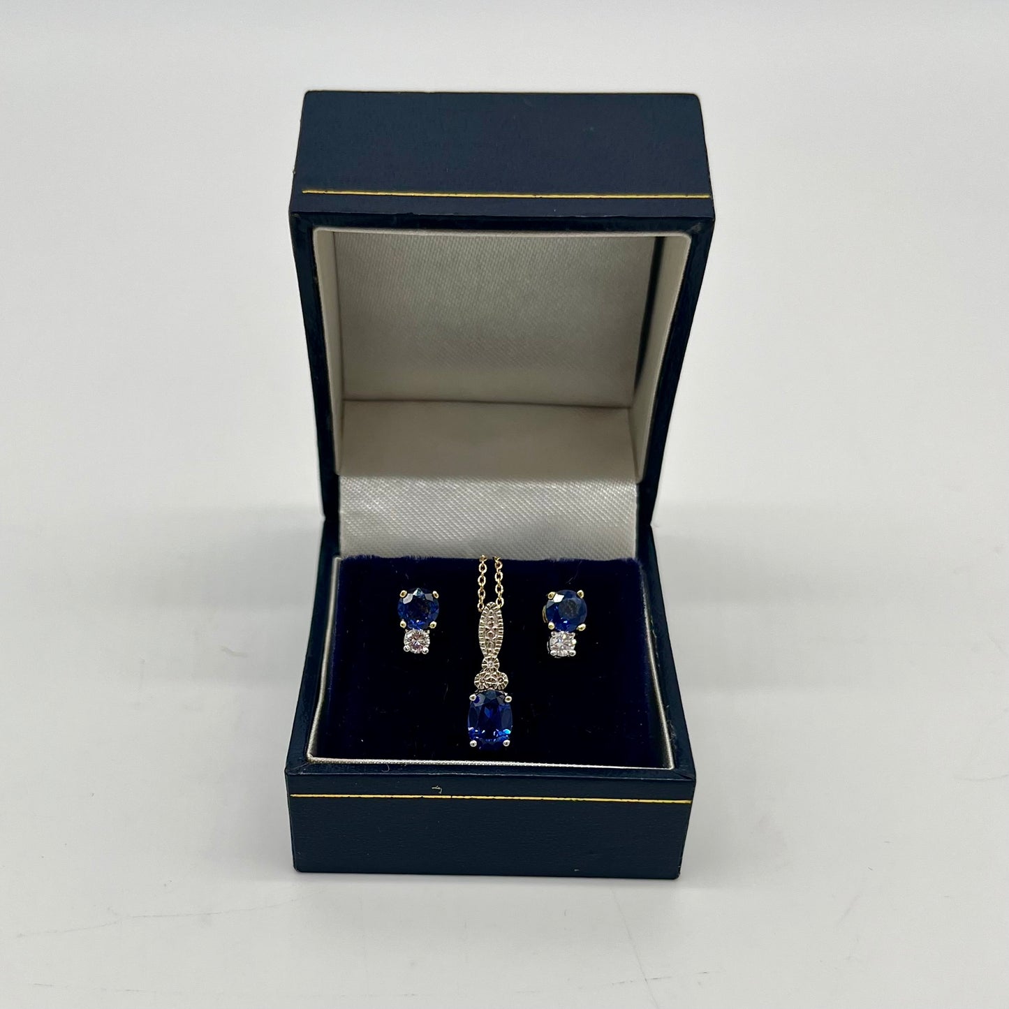 Sapphire & Diamond Set Two-Tone Gold, 2.35 CTW 14K