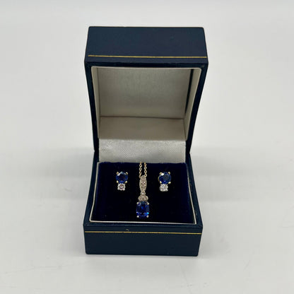 Sapphire & Diamond Set Two-Tone Gold, 2.35 CTW 14K