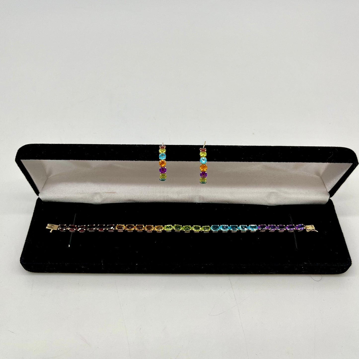 Precious Gemstone 'Rainbow' Tennis Bracelet, 6.75 CTW 14K Gold