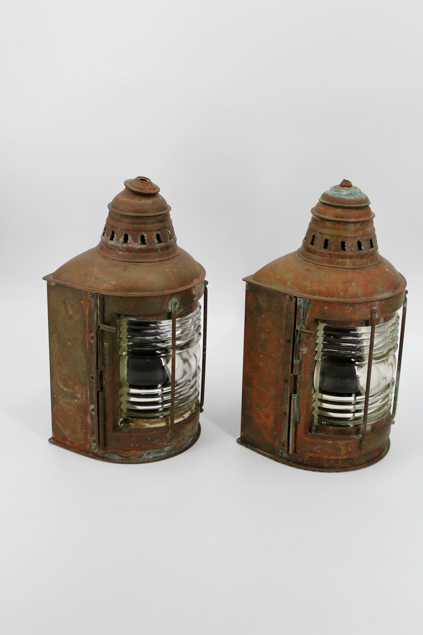 Copper Perko De-Lite Ship's Lantern-Early Pair