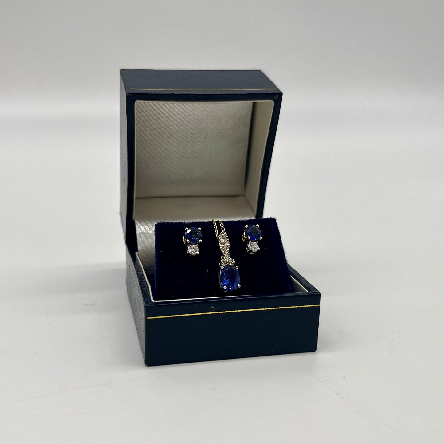 Sapphire & Diamond Set Two-Tone Gold, 2.35 CTW 14K