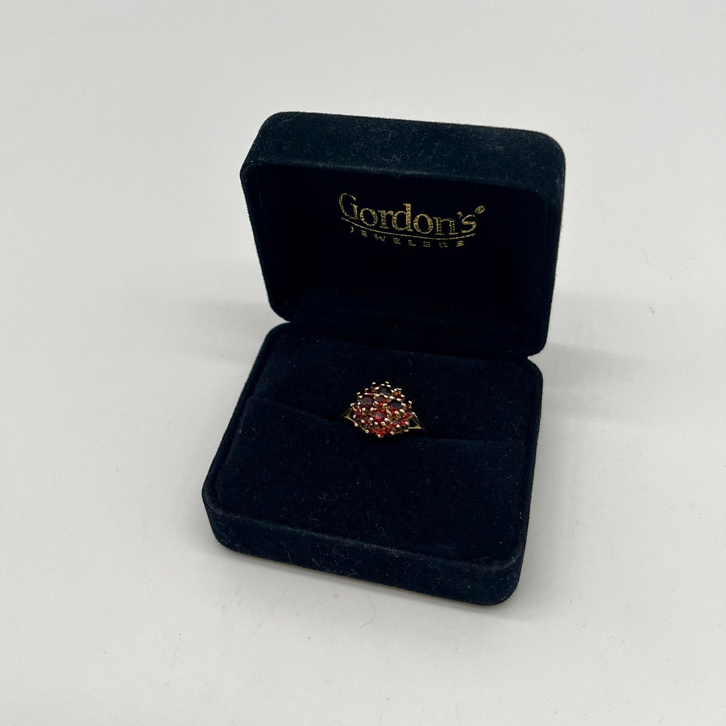 Victorian Garnet Cluster Ring, 1.54 CTW 9K Gold