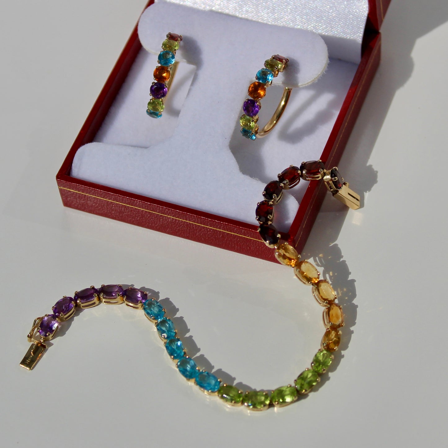 Precious Gemstone ‘Rainbow’ Set, 10 Carats 14K Gold
