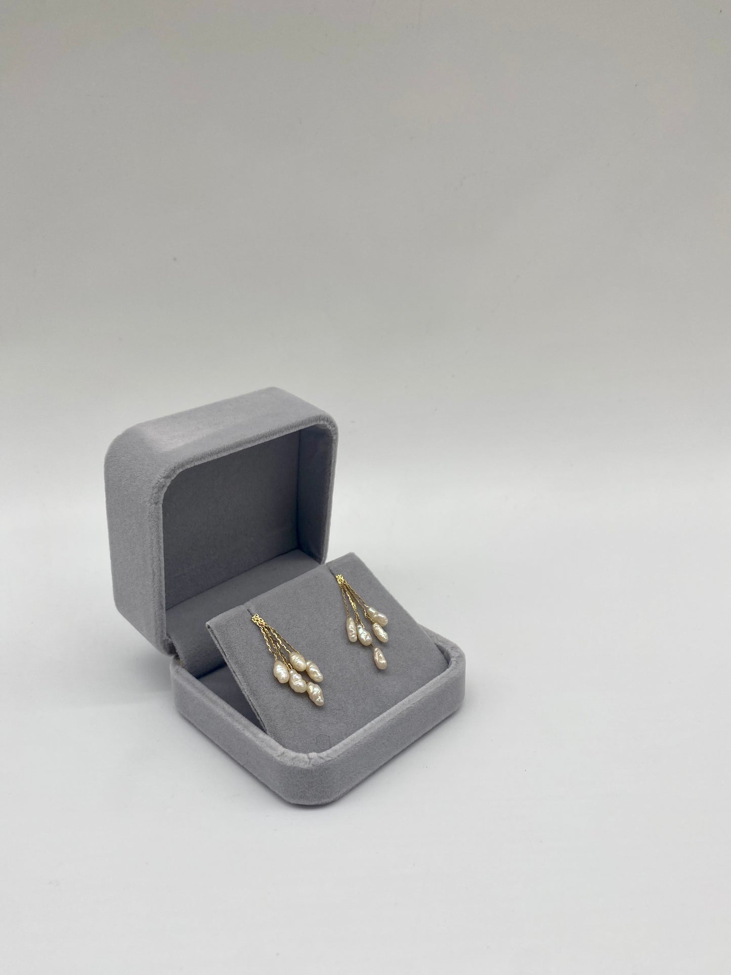 Baroque Pearl Cluster Drop Earrings, 3.75mm 14K Gold