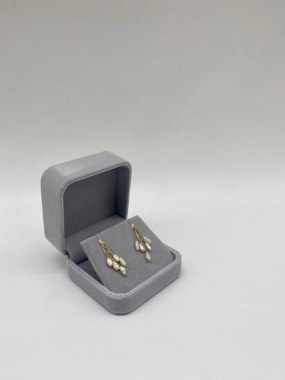 Baroque Pearl Cluster Drop Earrings, 3.75mm 14K Gold