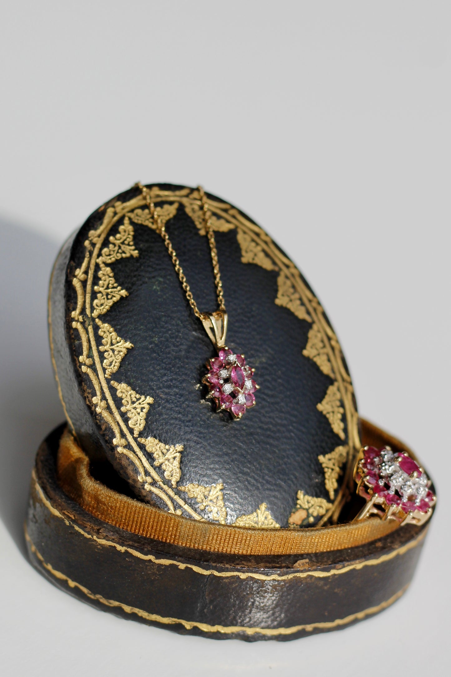 Antique Ruby & Diamond Set, 2.4 CTW 14K/9K Gold