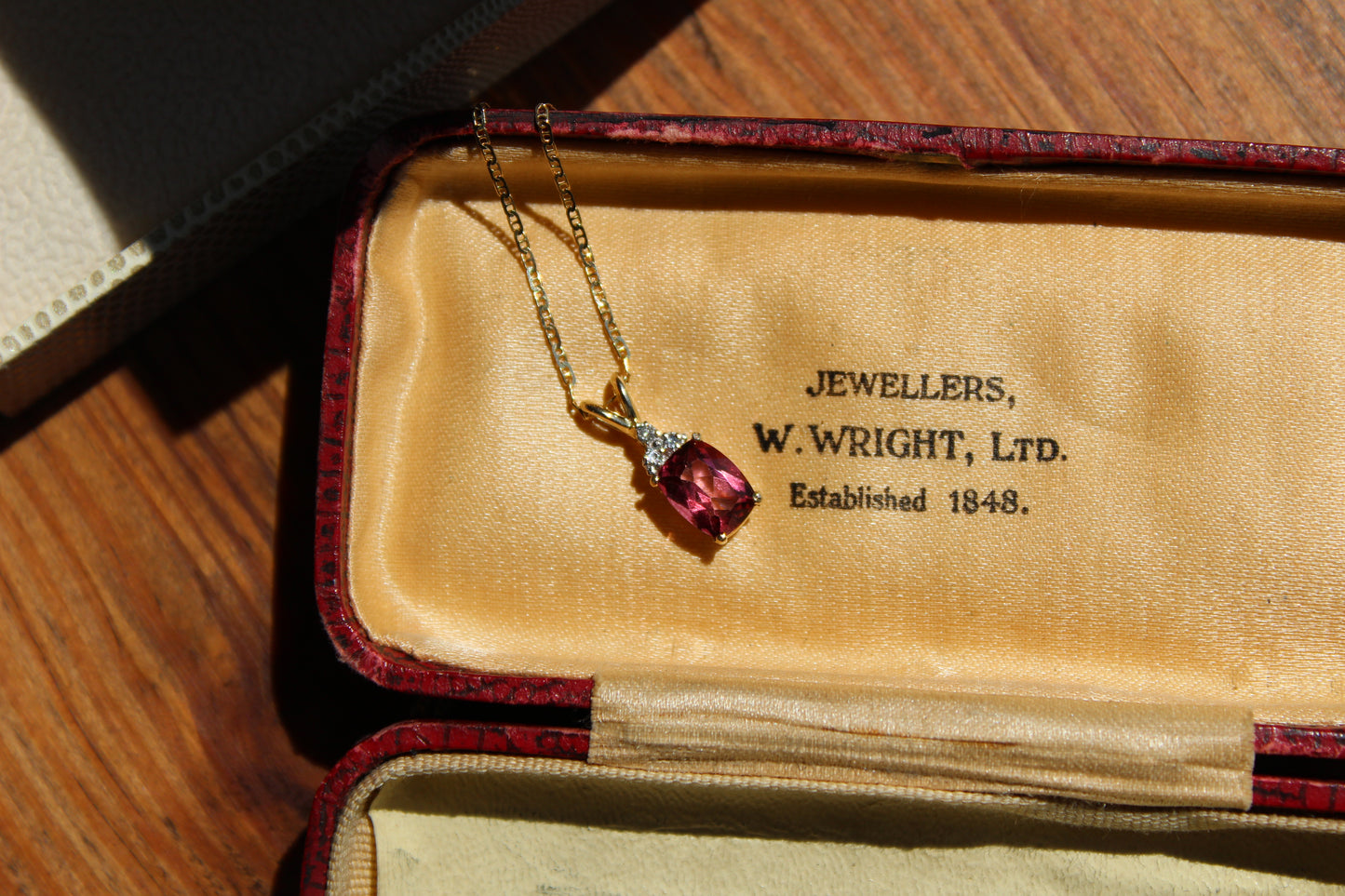 Madagascar Pink Tourmaline & Diamond Necklace, 1.47 Carats 14K Gold