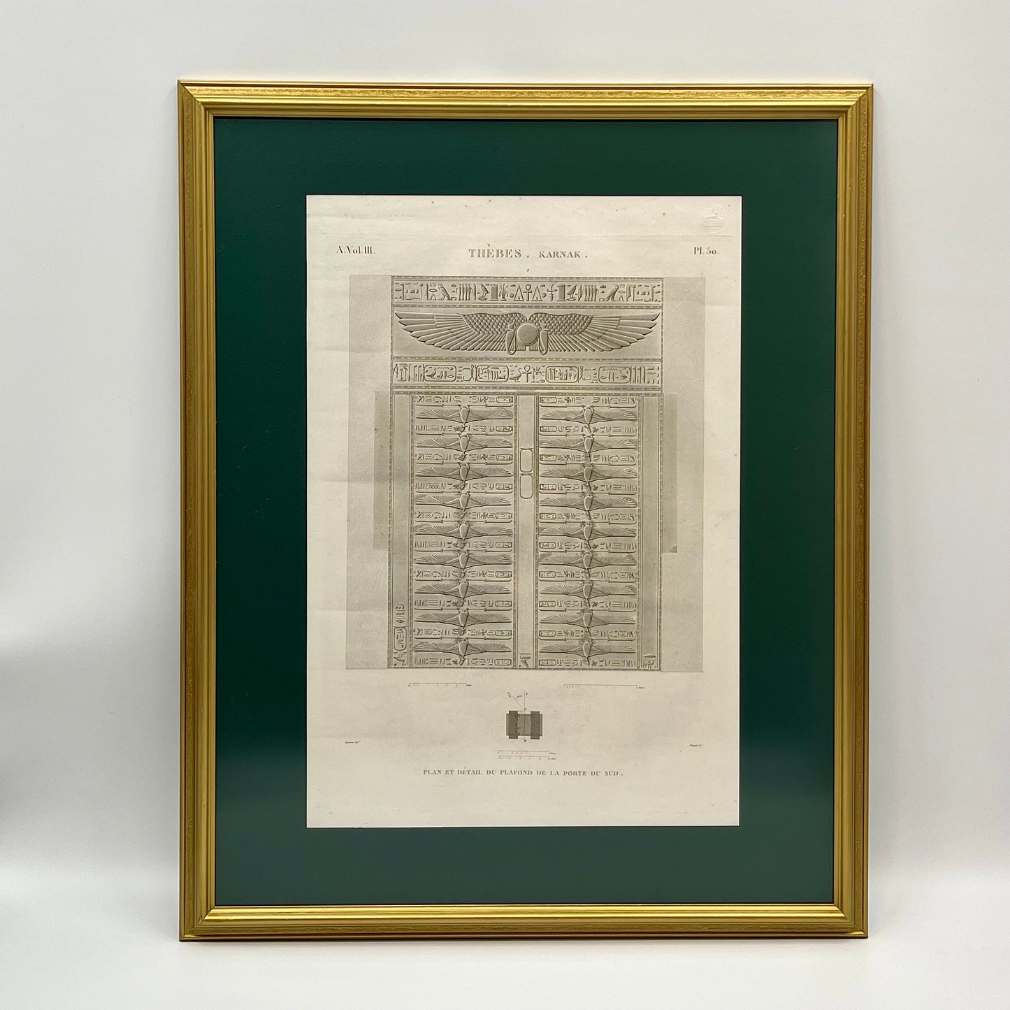 1822 Karnak Temple Napoleonic Savant-Illustrated Engraved Print for Description de l'Égypte