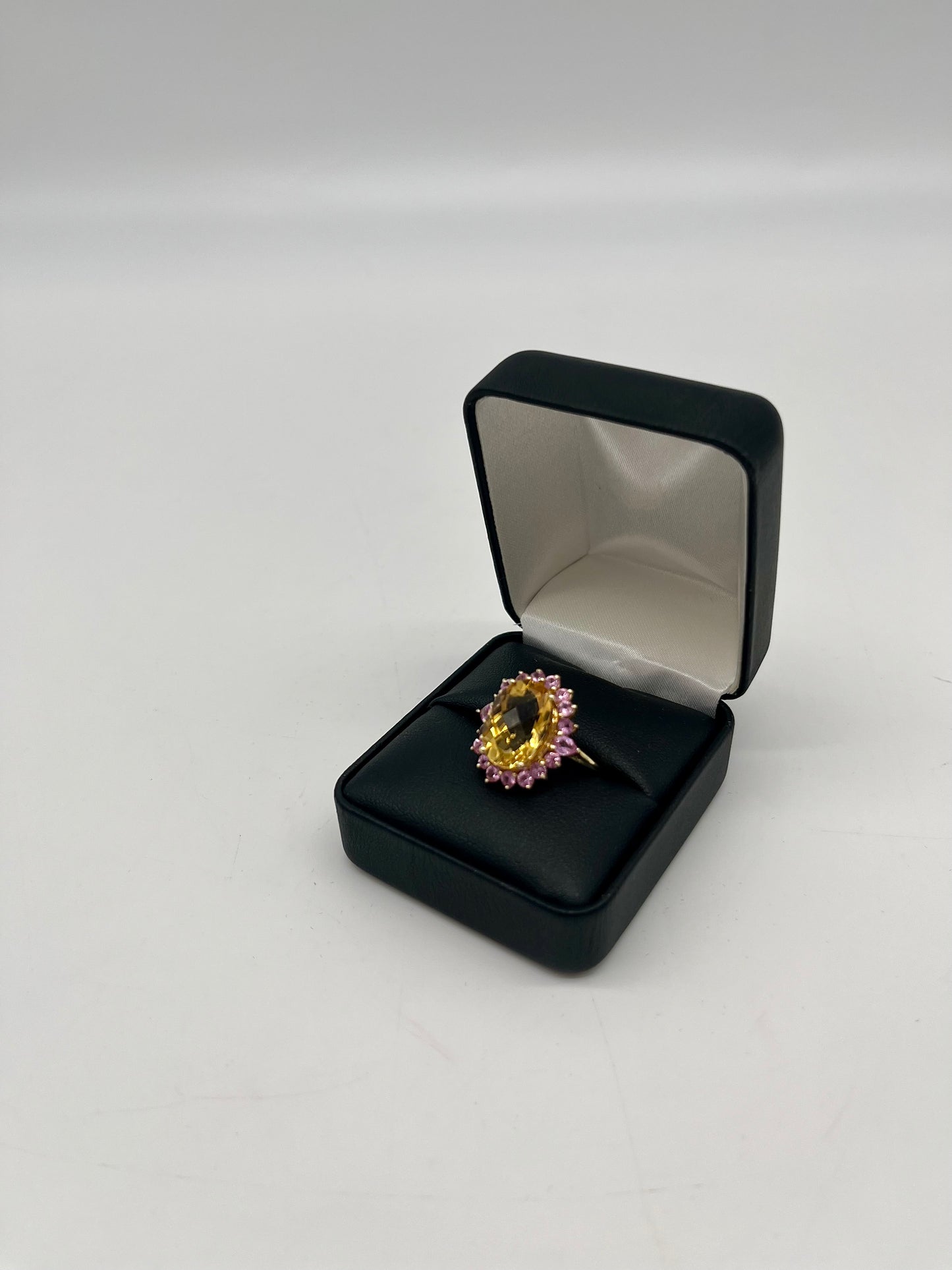 Pink Sapphire & Citrine Cocktail Ring, 6.2 CTW 10K Gold