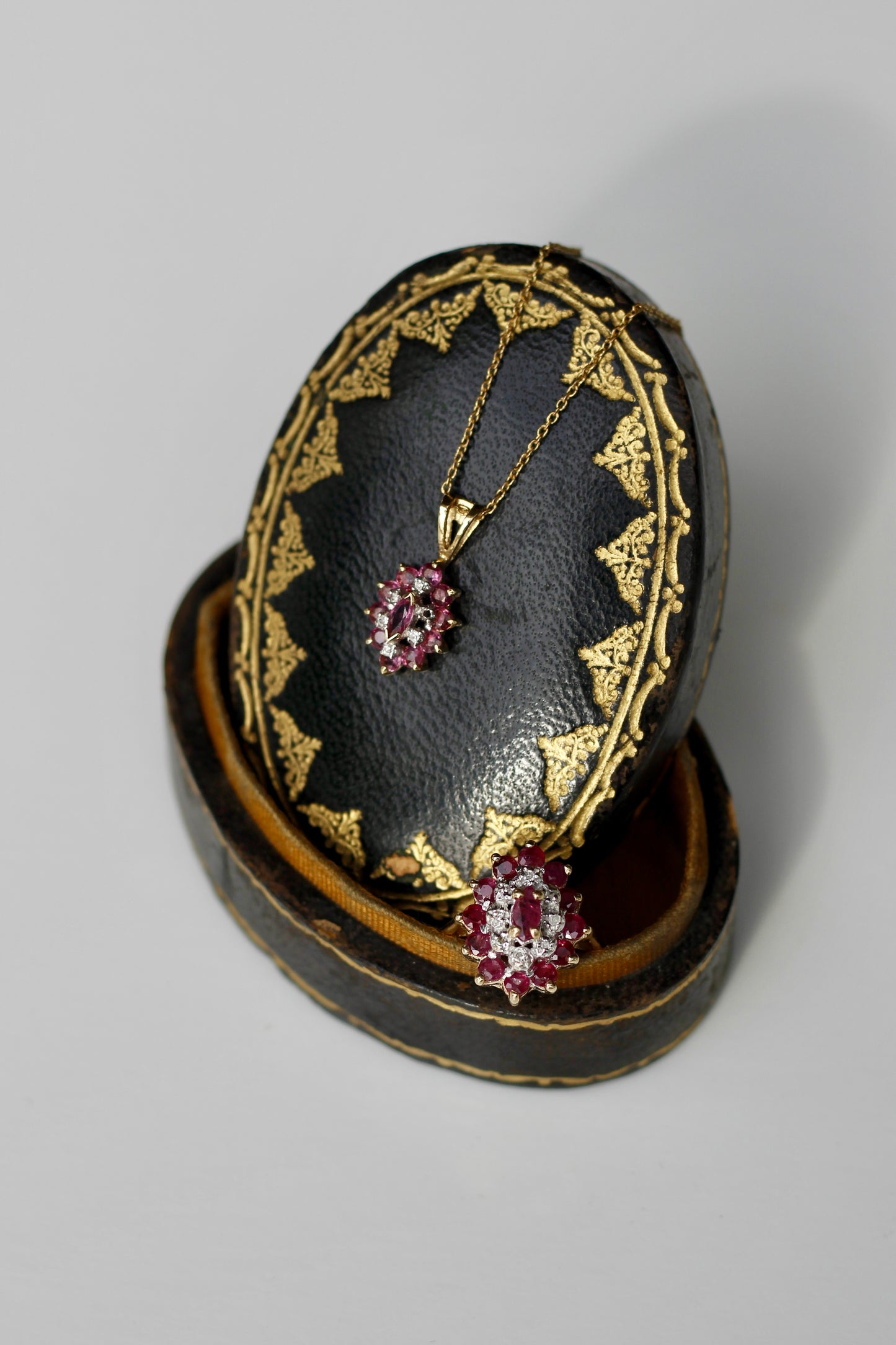 Antique Ruby & Diamond Set, 2.4 CTW 14K/9K Gold