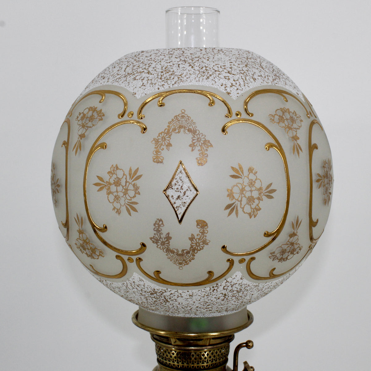 1895 Gilded Crystal Corinthian Banquet Lamp by Edward Miller