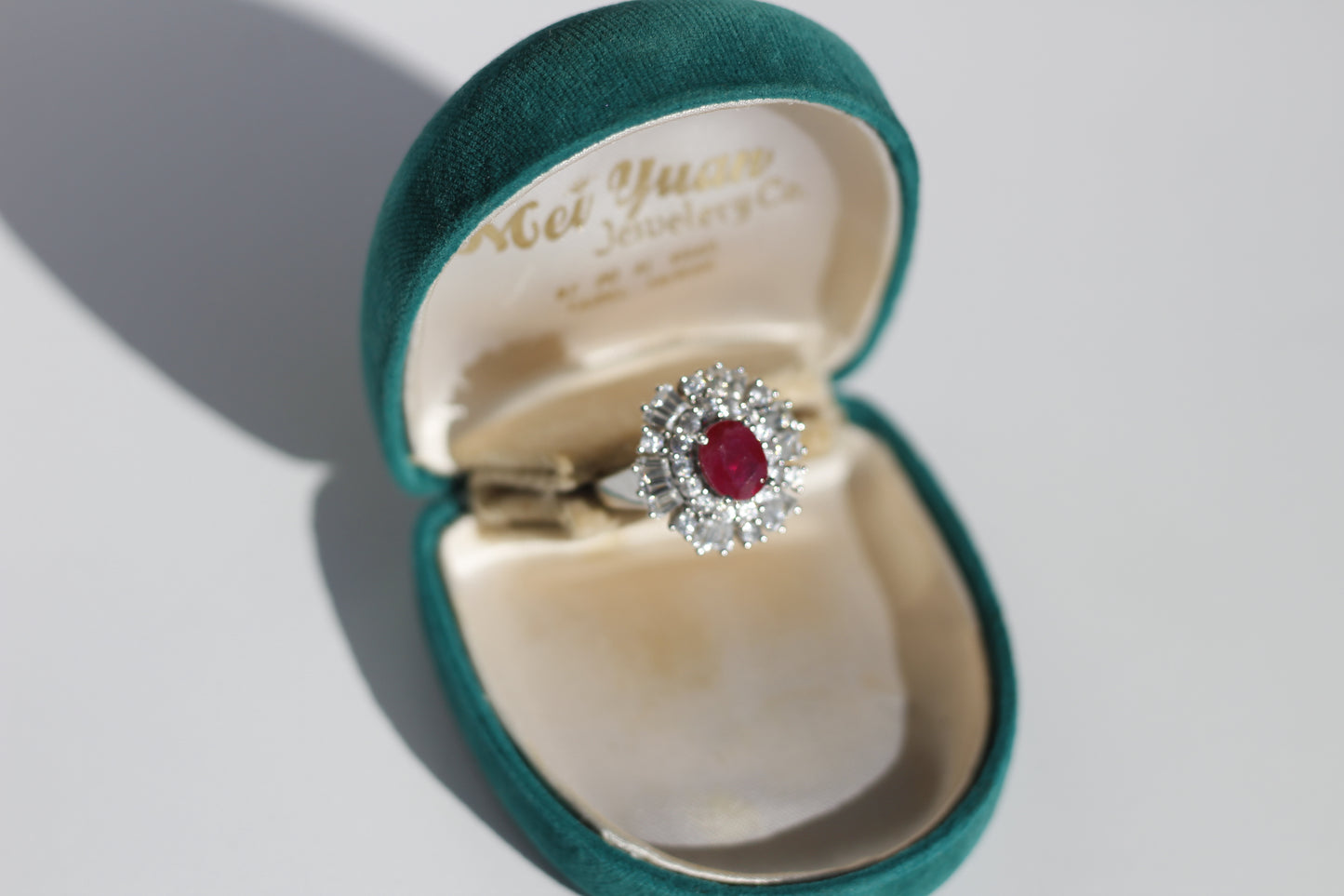 Burma Ruby & White Sapphire Cocktail Ring, 3.79 CTW 10K White Gold