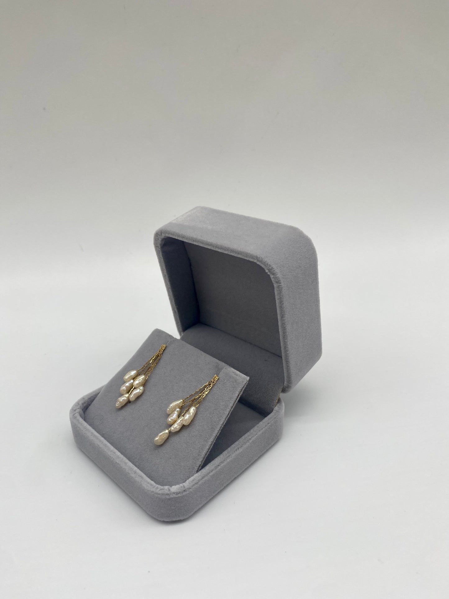 Baroque Pearl Cluster Drop Earrings, 3.75mm 14K Gold