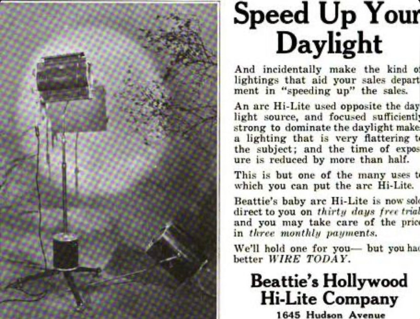 Old Hollywood Hi-Lite Spotlight by W. Beattie, Los Angeles (1910-1920)