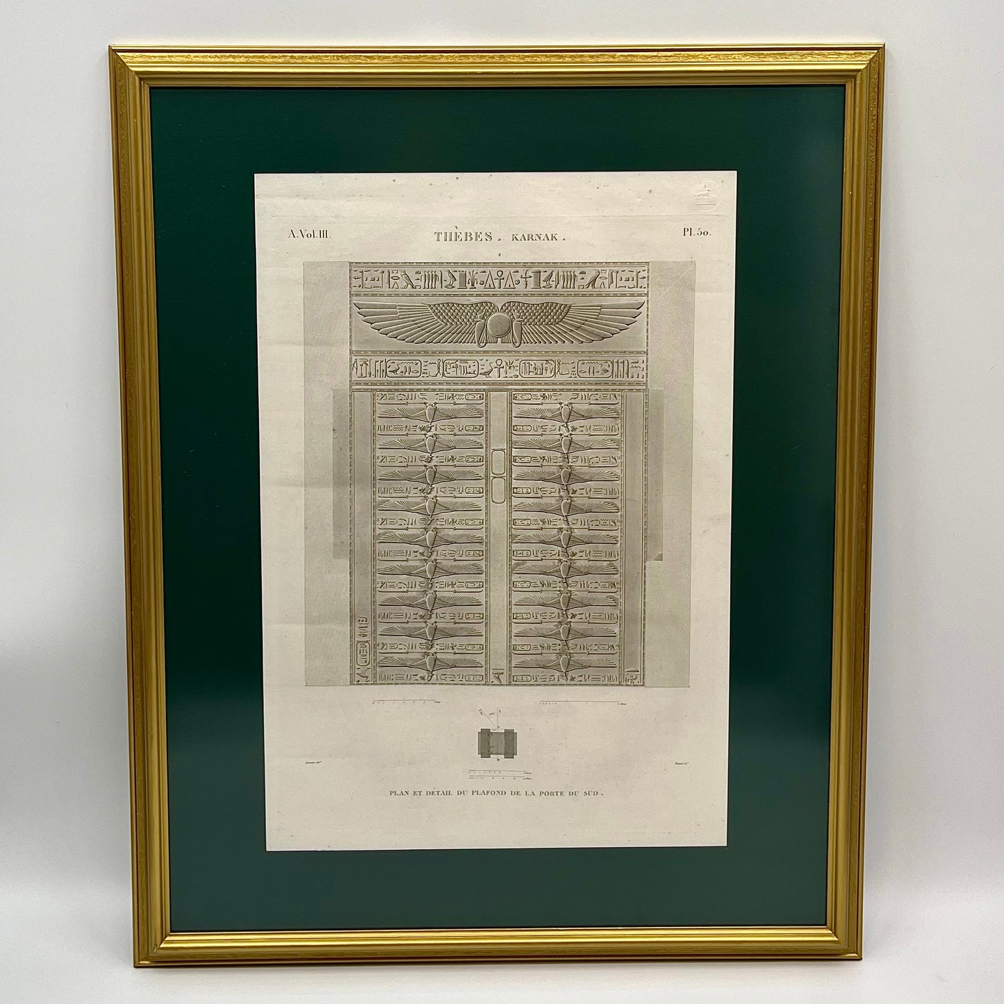 1822 Karnak Temple Napoleonic Savant-Illustrated Engraved Print for Description de l'Égypte