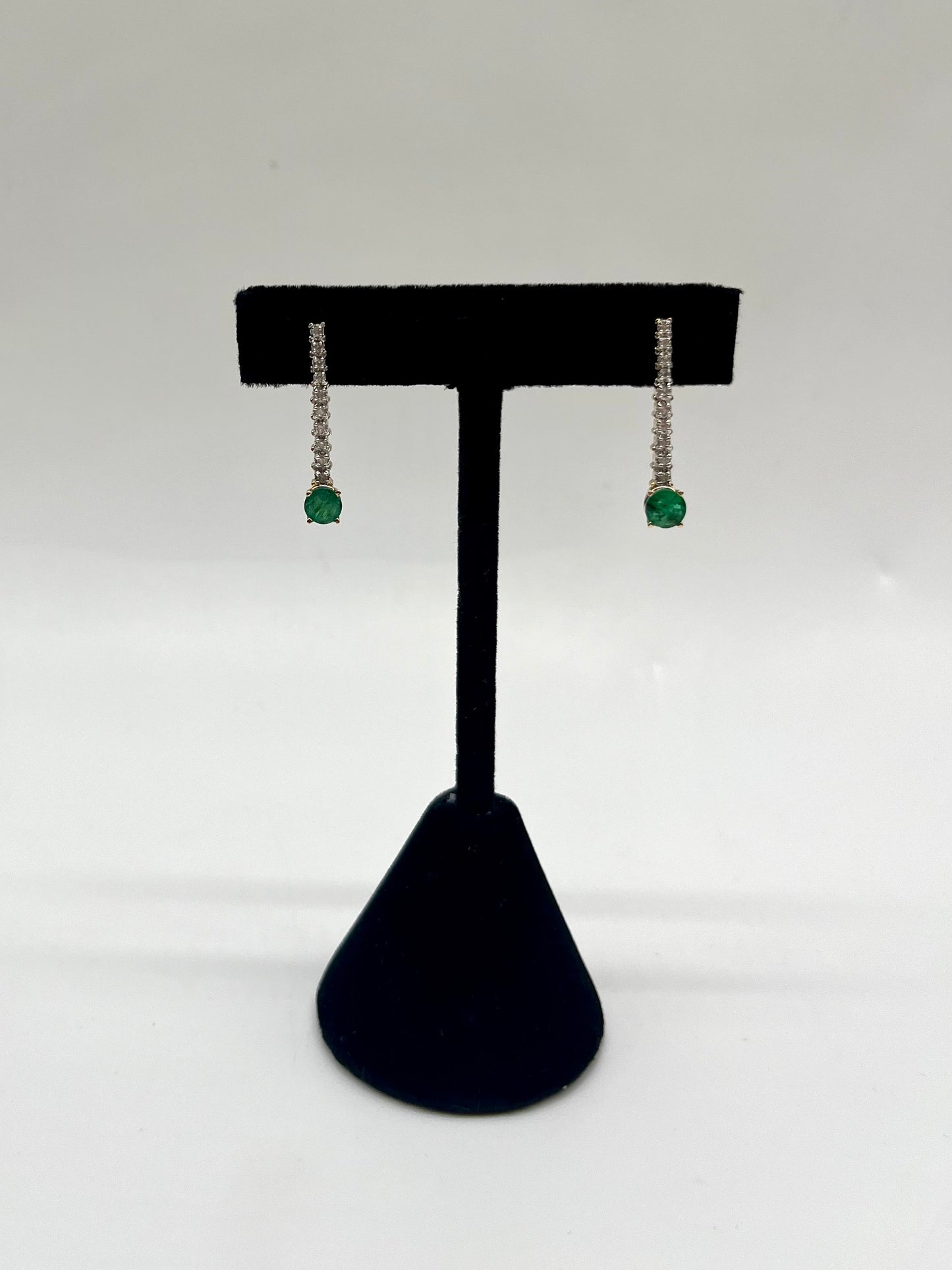 Emerald & Diamond Drop Earrings, 1.01 CTW 14K Gold