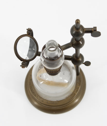 Antique Bockett Microscope Oil Lamp by Collin's London