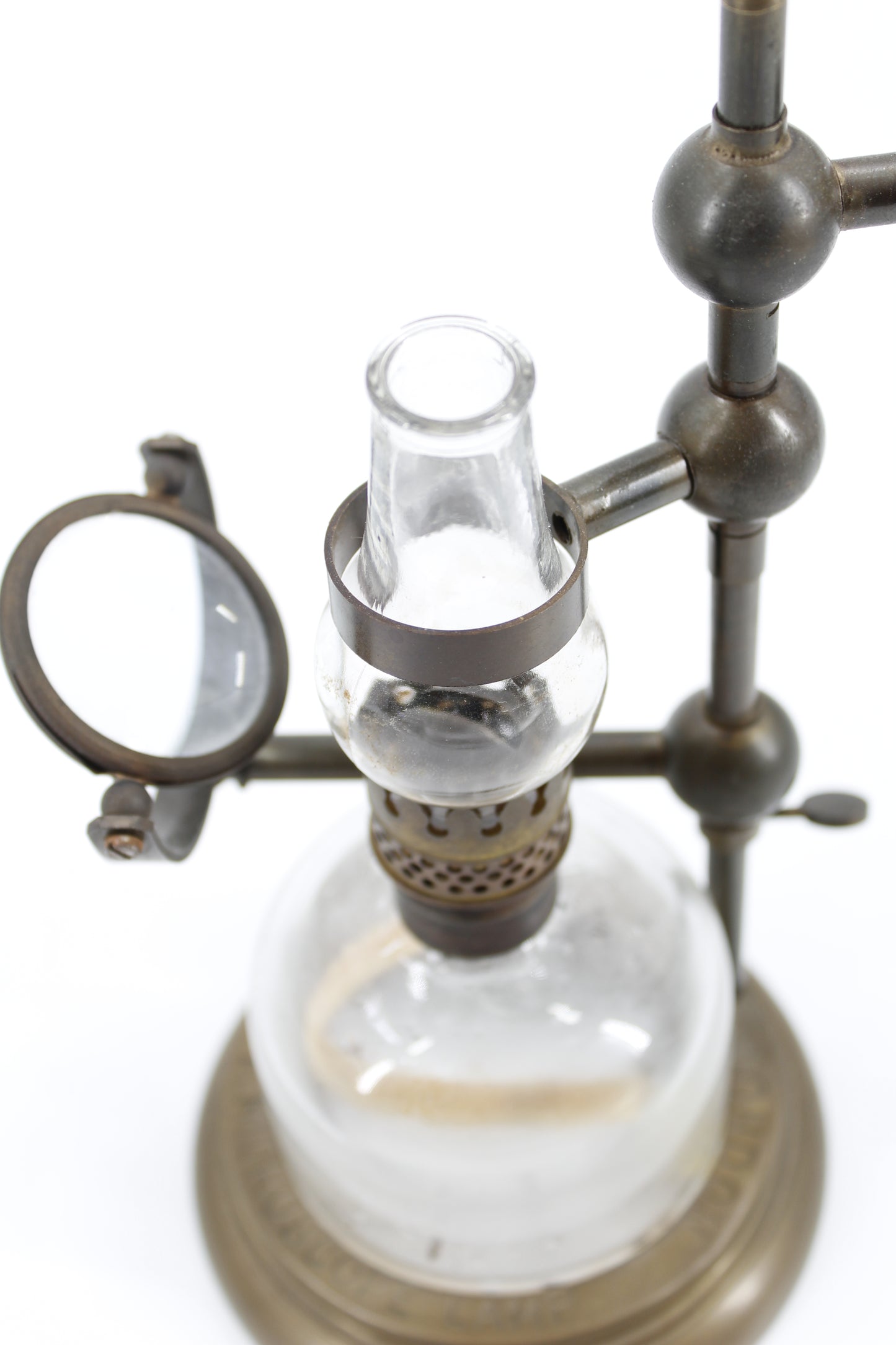 Antique Bockett Microscope Oil Lamp by Collin's London